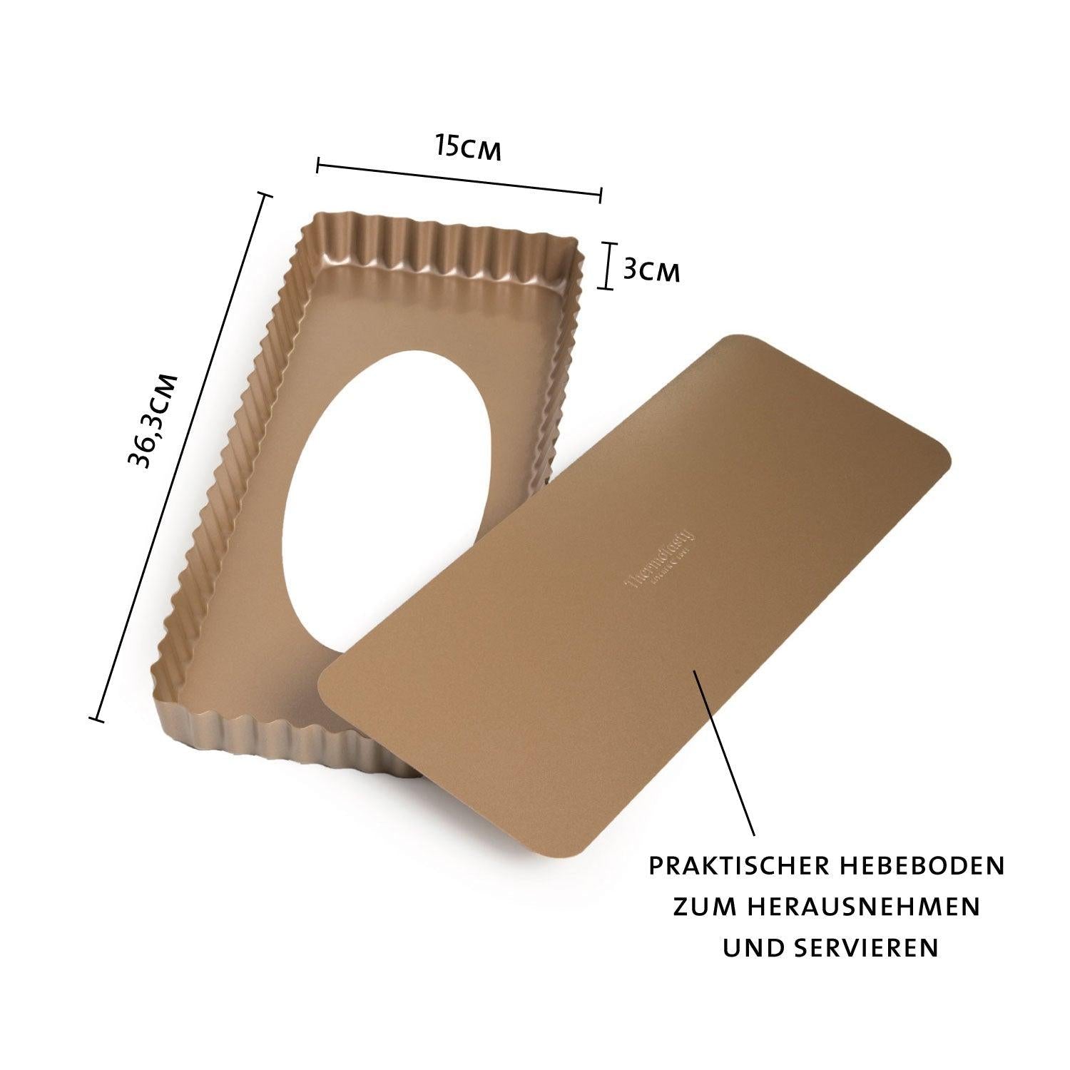 ThermoTasty: Rechteckige Tarteform mit Hebeboden - Mixcover - ThermoTasty