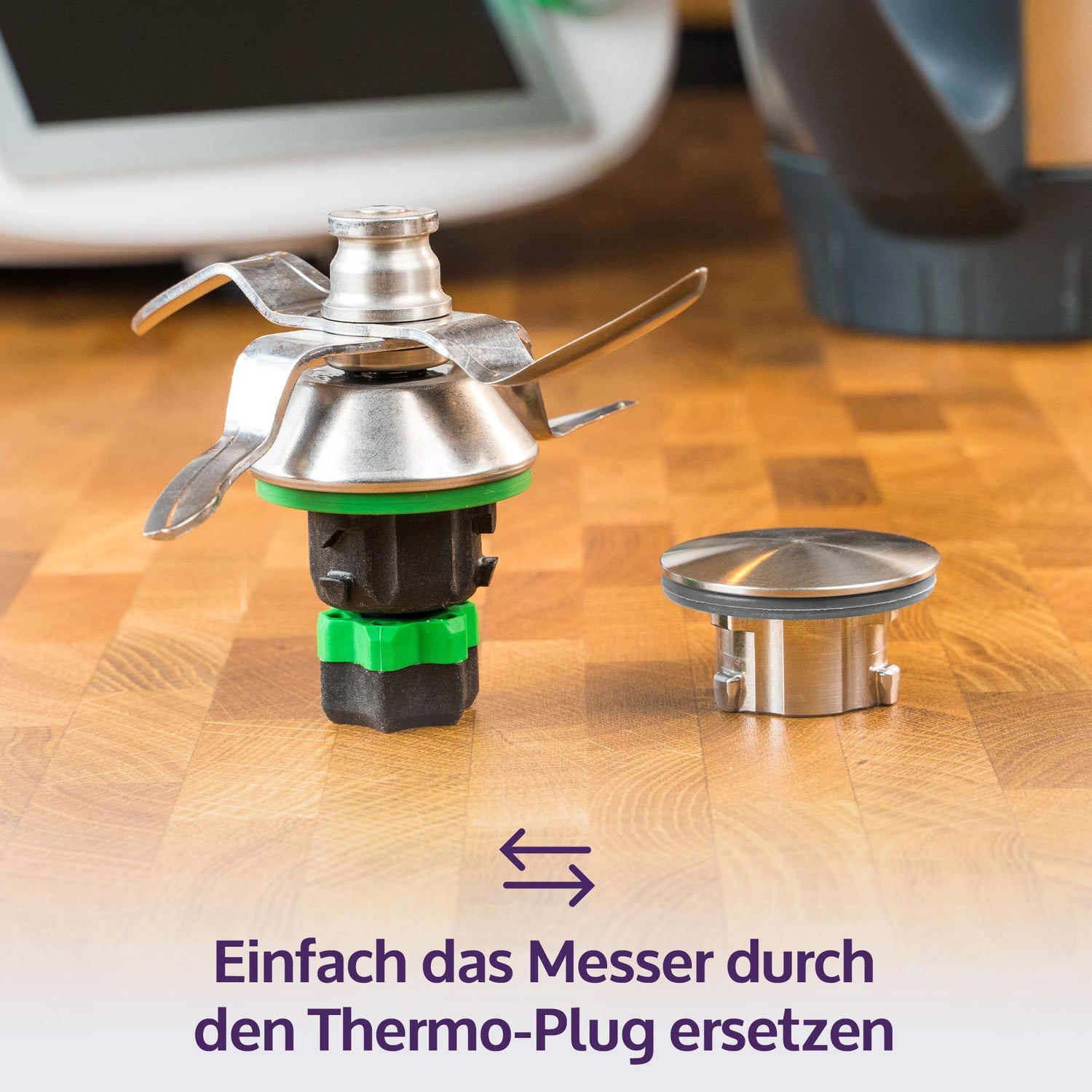 mixcover Trio-Parat Thermo Plug Messerersatz kompatibel mit Thermomix  Zubehör TM5 - Mixcover